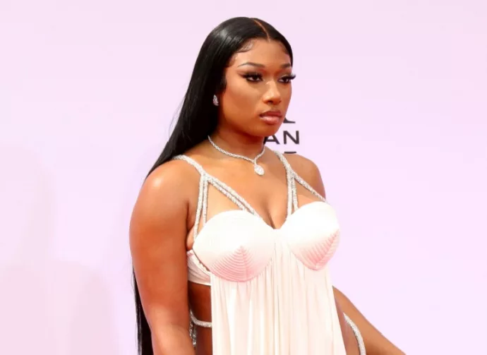 Megan Thee Stallion at the BET Awards 2021 Arrivals at the Microsoft Theater on June 27^ 2021 in Los Angeles^ CA