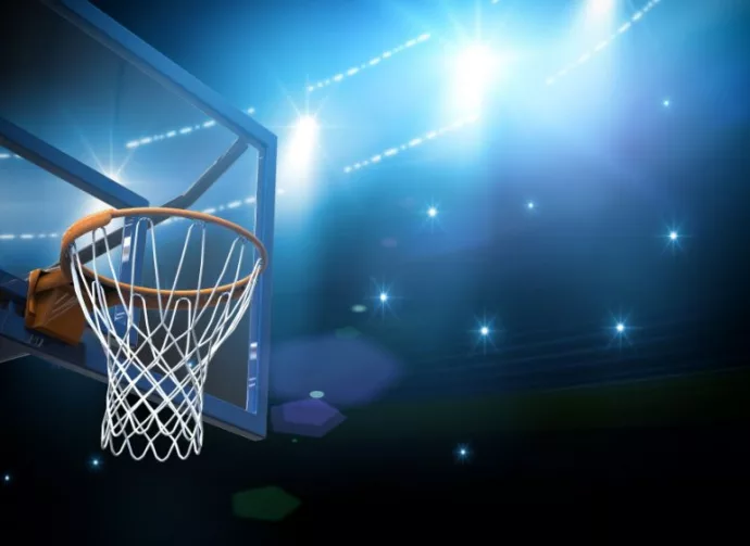 baskeball hoop empty arena