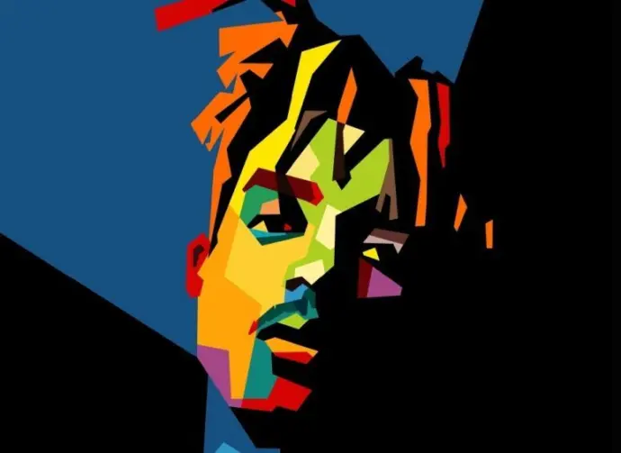 Juice WRLD^ vector sketch illustration^ isolated style