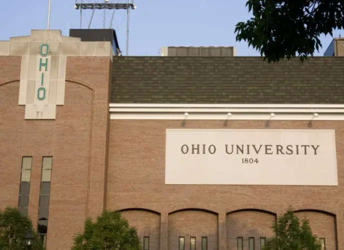 Football stadium at Ohio University^ home of the Bobcats ATHENS^ OHIO-SEPTEMBER 25^ 2008