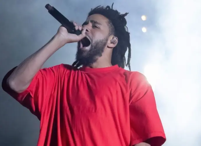 J Cole performs at Bonnaroo music festival Manchester^ Tennessee USA - 06-18-2022