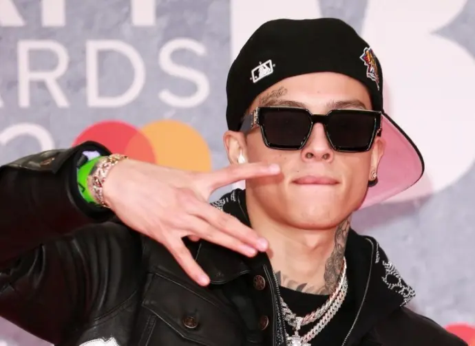 Central Cee attends The BRIT Awards 2022 at The O2 Arena on February 08^ 2022 in London^ England.