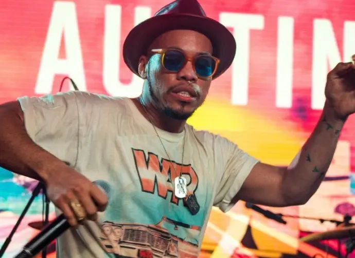 Signer^ songwriter^ and rapper Anderson Paak performs at a concert during SXSW 2016 in Austin^ Texas. AUSTIN - MARCH 2016