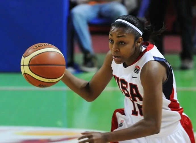 Tina Charles^ USA team during basketball game between UMMC (Yekaterinburg^ Russia) and USA National Team on UMMC Cup contest. USA won 78:63 on October 11^ 2009.