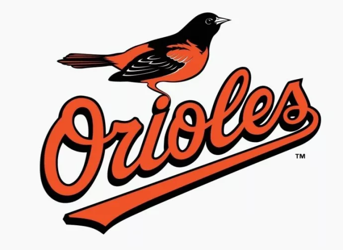 Baltimore Orioles (MLB) editorial vector logo is printed on white paper.