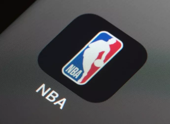 Close up of NBA app on iPhone home screen
