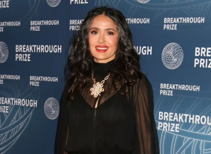 Salma Hayek at the 11th Breakthrough Prize Awards at Barker Hanger on April 6^ 2025 in Santa Monica^ CA