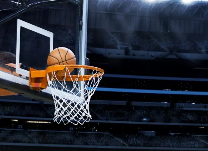 Large basketball arena with copy space