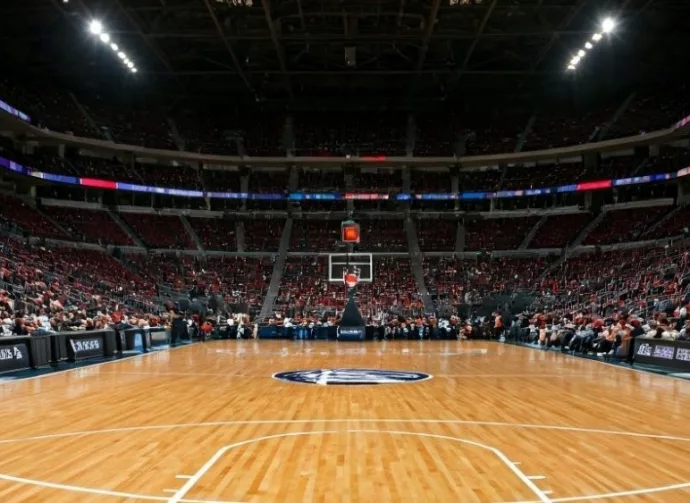 empty nba basketball court hd dynamic image