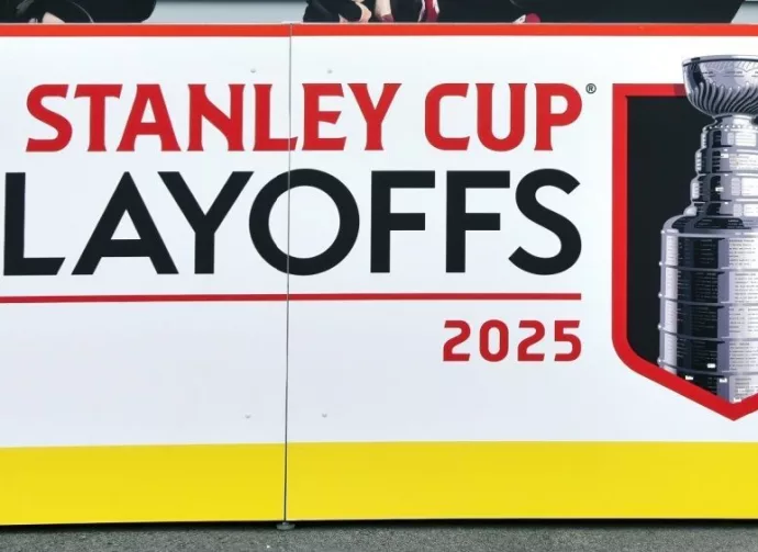 'Stanley Cup Playoffs 2025' Cutout display at the Canadian Tire Centre to allow fans to take pictures. Kanata^ Canada - April 30^ 2025