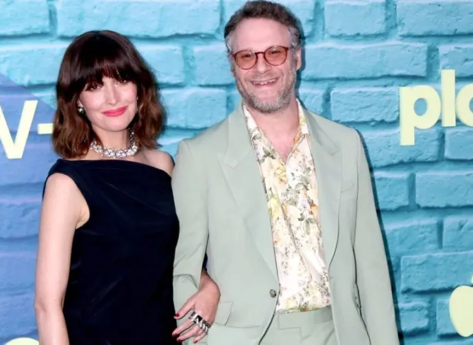 Rose Byrne^ Seth Rogen at the Platonic Apple+ Series Premiere at the Regal LA Live on May 10^ 2023 in Los Angeles^ CA