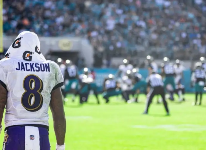LAMAR JACKSON BALTIMORE RAVENS VS JACKSONVILLE JAGUARS NOVEMBER 27^ 2022 at TIAA BANK FIELD JACKSONVILLE FLORIDA