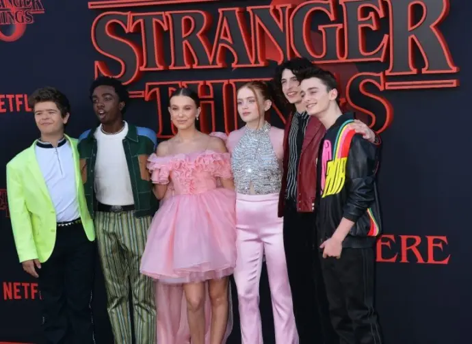 Cast of Stranger Things attend the premiere of Netflix's "Stranger Things" Season 3 on June 28^ 2019 in Santa Monica^ California.