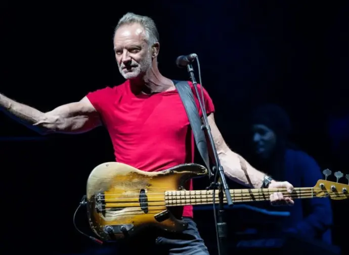 STING performs in front of thousands of people on the stage of the Lucca summer festival in Piazza Napoleone in Lucca LUCCA^ ITALY - JULY 29^ 2019