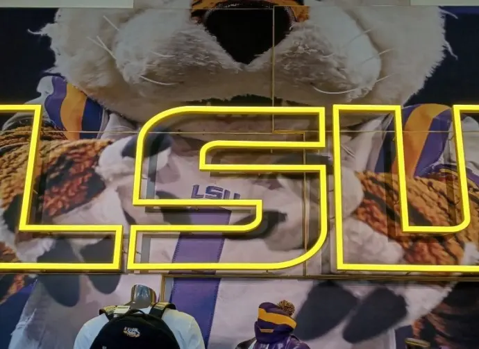 LSU neon sign Baton Rouge^ Louisiana - December 26^ 2022