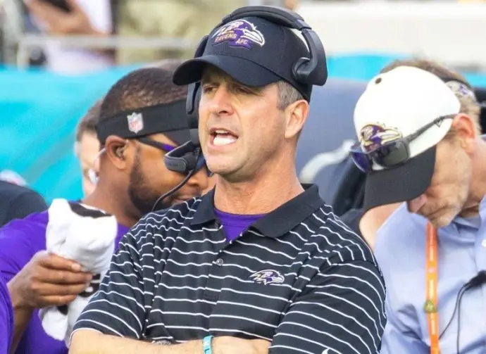 JOHN HARBAUGH BALTIMORE RAVENS VS JACKSONVILLE JAGUARS NOVEMBER 27^ 2022 at TIAA BANK FIELD JACKSONVILLE FLORIDA