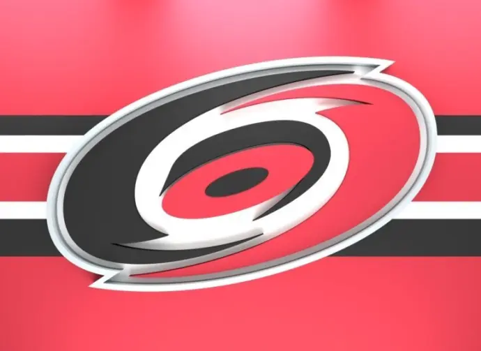 Emblem of the Carolina Hurricanes. The Carolina Hurricanes are a professional ice hockey team. Logo for presentation or infographics. 3D render. 3D Illustration
