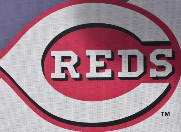 Cincinnati Reds logo on window at Goodyear Ballpark Goodyear Arizona 1-13-2021