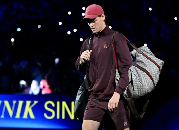Jannik Sinner with a Louis Vuitton bag during the Rolex Paris Masters 1000 ATP tennis tournament at the La Defense Arena on November 1^ 2025 in Paris^ France.