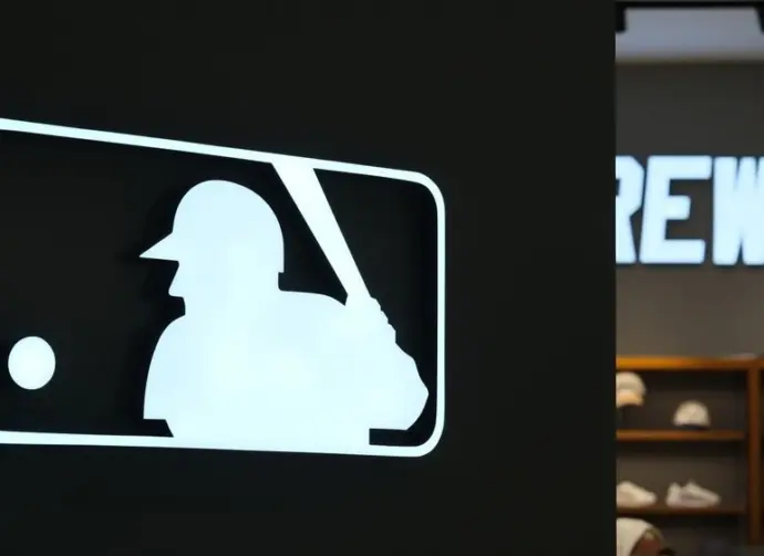 MLB (Major League Baseball) brand logo on store Shanghai^China-August 17th 2024