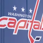 Washington Capitals logo^ on the side of their home arena Capital One Arena in downtown D.C.