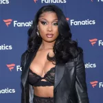 Megan Thee Stallion arrives for Michael Rubin's 2022 Fanatics Super Bowl Party on February 12^ 2022 in Culver City^ CA