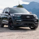 Ford Explorer ST SUV Seen In Front Of Mountain Hinton^ Alberta / Canada