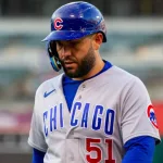 Chicago Cubs first baseman Eric Hosmer at the Oakland Coliseum; April 18^ 2023