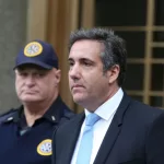 NEW YORK CITY - APRIL 16 2018: Donald Trump's personal attorney^ Michael Cohen & adult film star^ Stormy Daniels appeared in federal court in Lower Manhattan. Michael Cohen leaves court after hearing