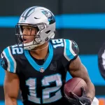 DJ MOORE (12) plays against the visiting Seattle Seahawks at Bank Of America Stadium in Charlotte^ NC. November 25^ 2018