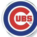 Major League Baseball logo with Chicago Cubs vector logo on white background.