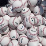 A bag of baseballs before a Major League Baseball game. July 04^ 2022 - Atlanta^ GA^ USA