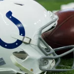 Indianapolis Colts helmet at Lucas Oil Stadium in Indianapolis IN on 9/29/19