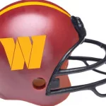 Football Helmet for the Washington Commanders of the National Football Conference East.