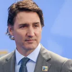 Justin Trudeau^ Prime Minister of Canada^ during doorstep at NATO SUMMIT 2023 VILNIUS^ LITHUANIA. 11th July 2023