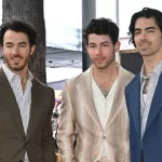 Kevin Jonas^ Nick Jonas and Joe Jonas at the Hollywood Walk of Fame Star ceremony LOS ANGELES^ CA. January 30^ 2023