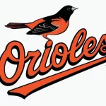 Baltimore Orioles (MLB) editorial vector logo is printed on white paper.