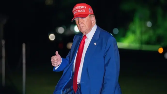 President Trump returns to the White House after speaking at a rally in Michigan Washington Dc^ United States^ April 29 2025