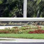 Entrance to Trump International Golf Club in West Palm Beach^ Florida on April 25^ 2018. WEST PALM BEACH^ FL^ USA