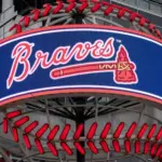 MLB Atlanta Braves' logo on giant light baseball Atlanta^ Georgia - February 5^ 2020