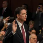 Former FBI Director James Comey testifies in front of the Senate Intelligence Committee during hearing in the Hart Senate Office building June 8^ 2017^ in Washington DC.