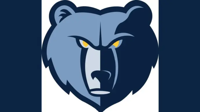 Memphis Grizzlies Logo^ A blue bears head with yellow eyes