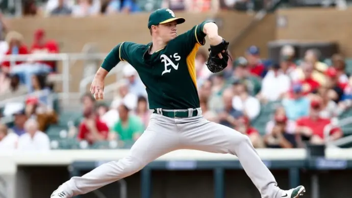 Oakland Athletics starting pitcher Sonny Gray (54) pitches against the Arizona Diamondbacks at Salt River Fields at Talking Stick on March 6^ 2014 in Scottsdale^ Arizona.