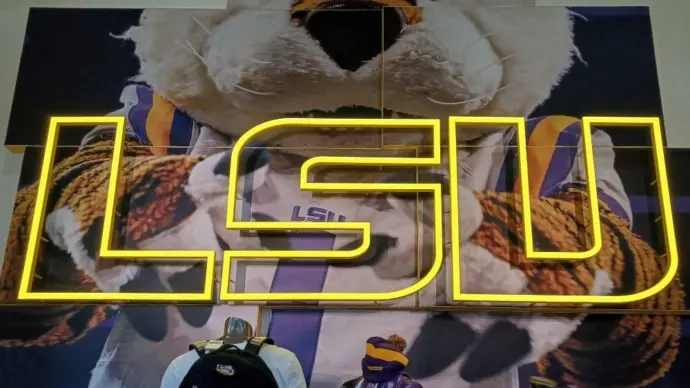 LSU neon sign Baton Rouge^ Louisiana - December 26^ 2022