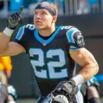 Christian MCCAFFREY (22) runs against the visiting Seattle Seahawks at Bank Of America Stadium in Charlotte^ NC. The Panthers lose to the Seahawks^ 30-27. November 25^ 2018