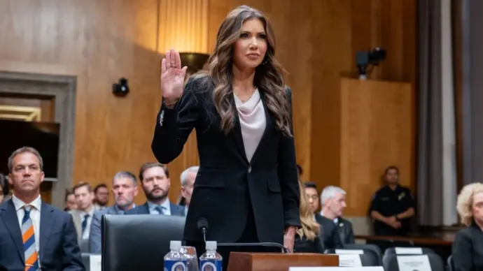 Secretary Kristi Noem during Dept. of Homeland Security 2026 budget hearing WASHINGTON^ DC^ UNITED STATES - MAY 20^ 2025