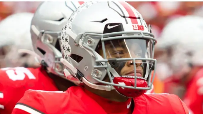 Justin Fields #1 - NCAA Division 1 Football University of Maryland Terrapins Vs. Ohio State Buckeyes on November 11th 2019 at Ohio State Stadium in Columbus^ Ohio USA