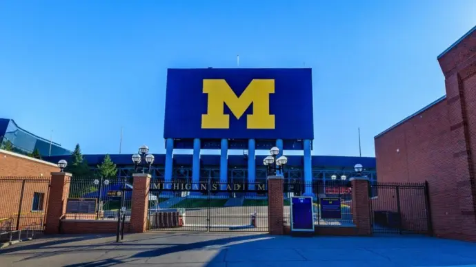 Michigan Stadium ("The Big House") on November 8^ 2020 at the University of Michigan in Ann Arbor^ Michigan. ANN ARBOR^ MI^ USA - NOVEMBER 8