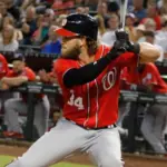 Bryce Harper right fielder for the Washington Nationals at Chase Field in Phoenix^AZ USA July 22^2017.