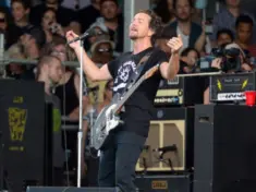 Pearl Jam lead singer Eddie Vedder performs at the 2016 New Orleans Jazz and Heritage Festival.